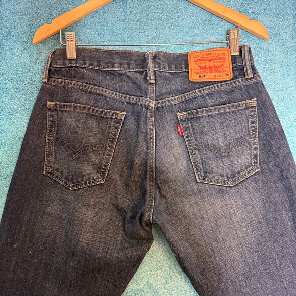 Levis 514 Jeans W30 L30 Mens Dark Blue Straight Fit Vintage Denim Fits 30x29 - Picture 8 of 14